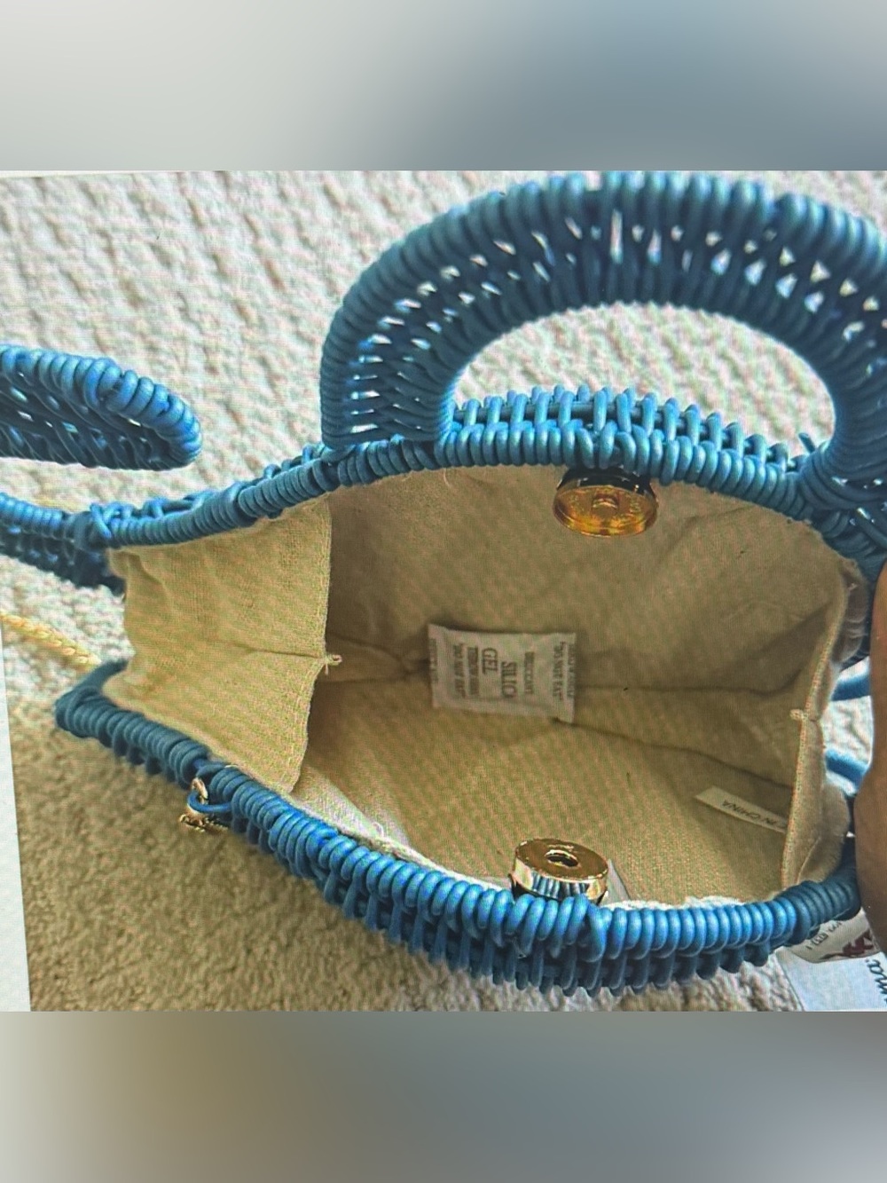 Tommy Bahama, NWTS Blue whale 🐳 Woven Straw Fish Handbag, viral sensation - Picture 2 of 6